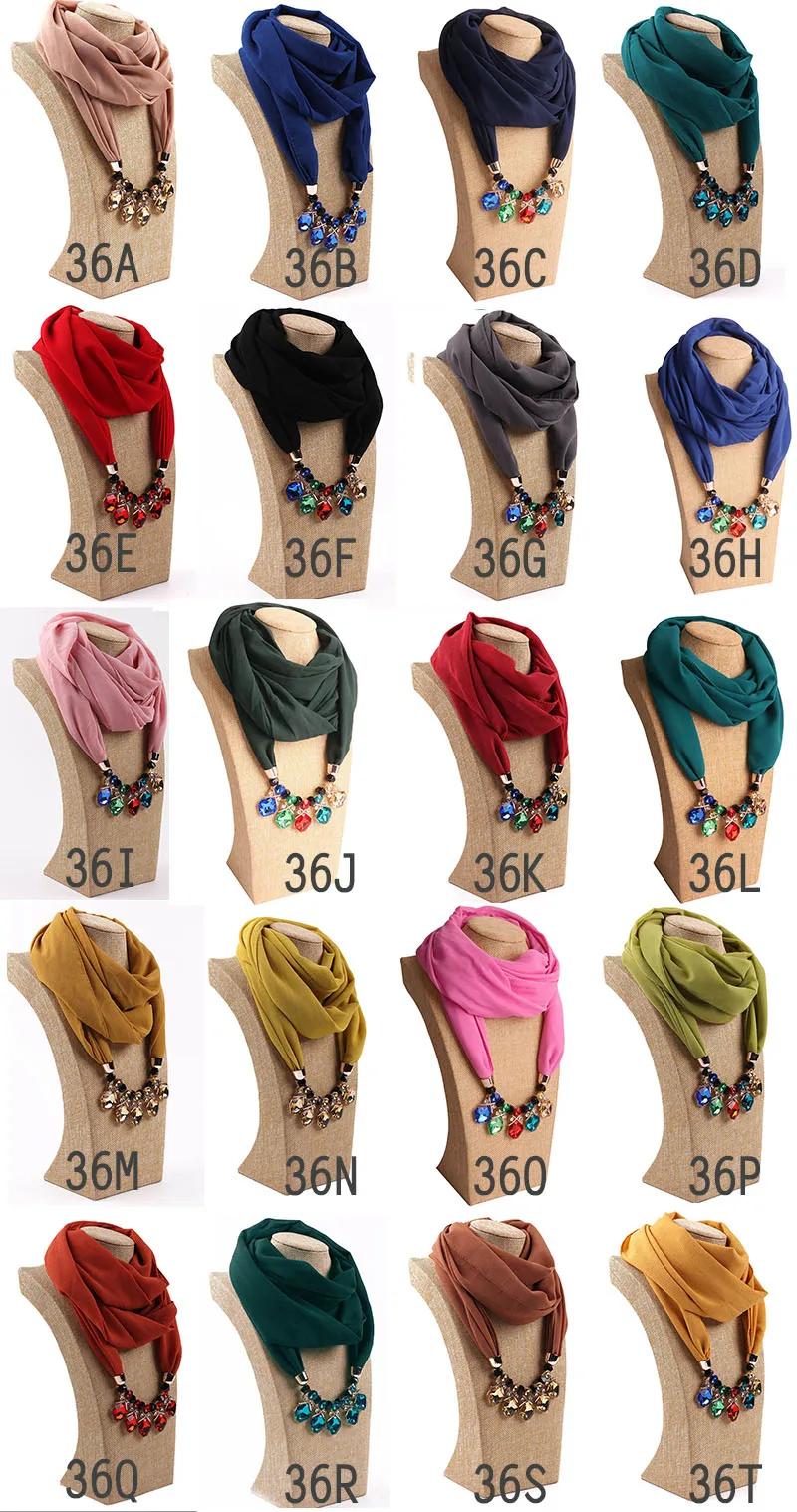 Смешанный 48 дизайн украшение для шарфа с подвеской женское ожерелье шарф хиджаб модный стиль бисер кисточкой Мягкий шарф, бесплатная