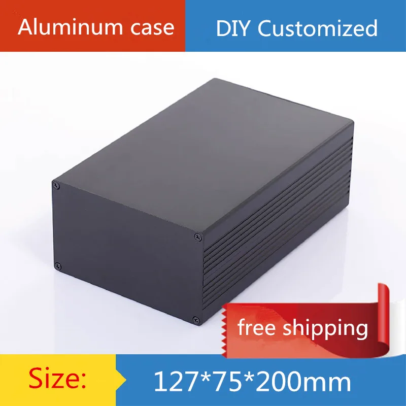 

Mini aluminum amplifier chassis/ Power Shell /instrument enclosure /AMP Enclosure / case / DIY box (127*75*200 mm)