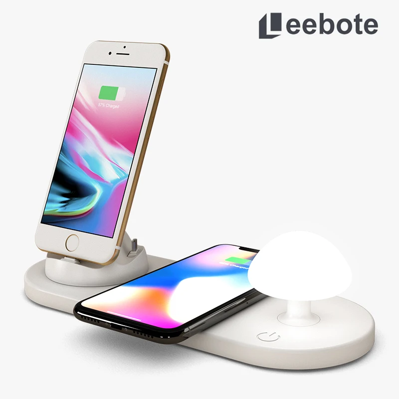 Беспроводное зарядное устройство Leebote зарядная док станция USB для iPhone XR XS 8 Qi