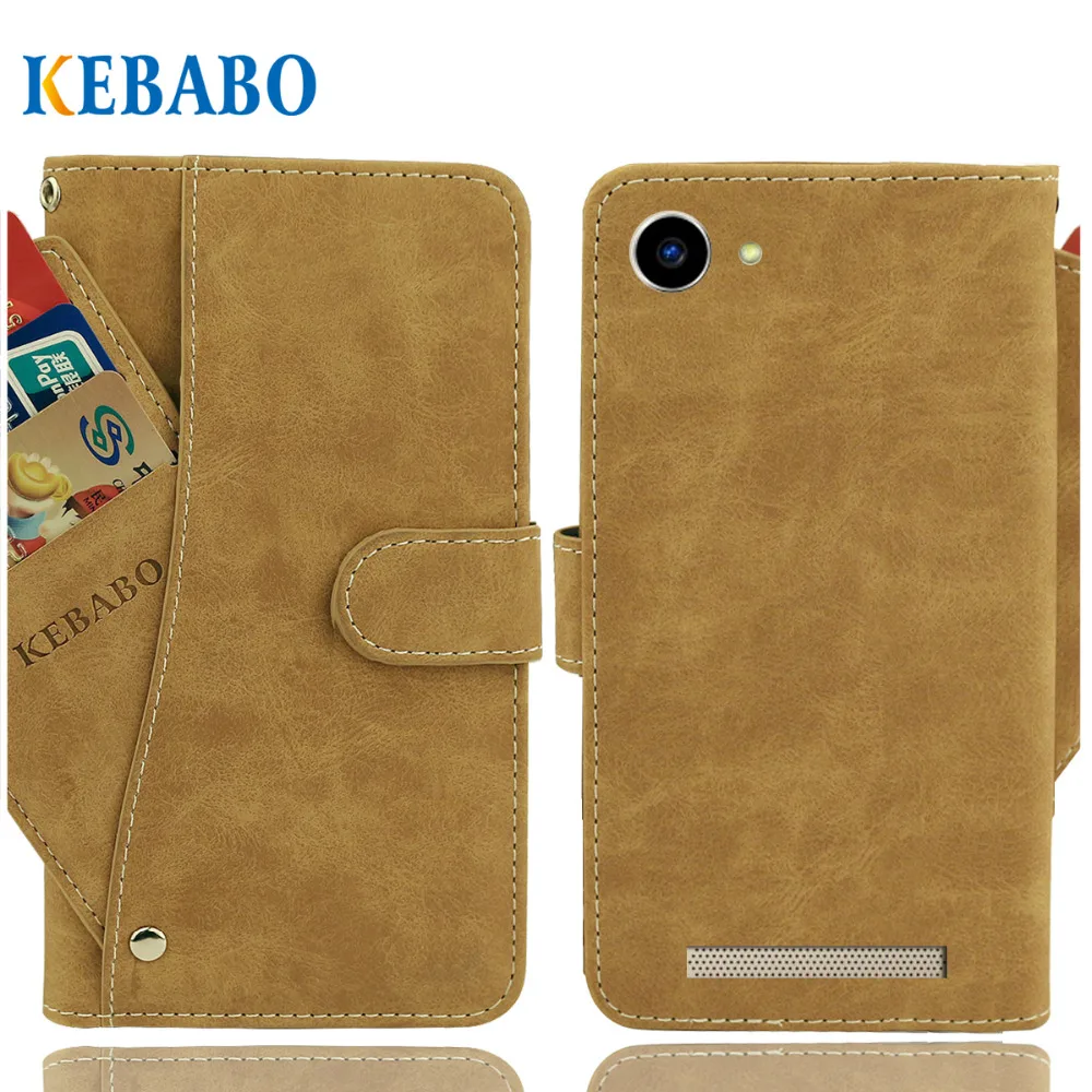 

Vintage Leather Wallet INOI 1 Lite Case 4" Flip Luxury 3 Front Card Slots Cover Magnet Stand Phone Protective Bags
