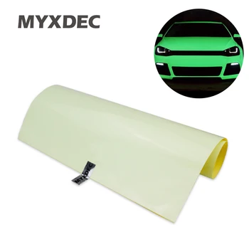 

124x30cm Car Green Luminous Sticker Glow Vinyl Wrap Film Glue PVC With Bubble Free High Energy Photoluminescent Glow In The Dark