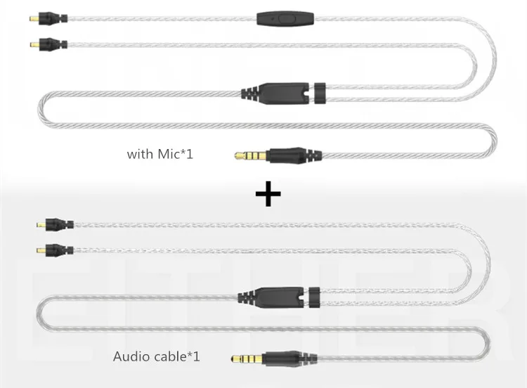 VJJB N1 двойной динамический наушник два блока драйвер DIY HIFI бас сабвуфер с микрофоном кабель+ аудио кабель