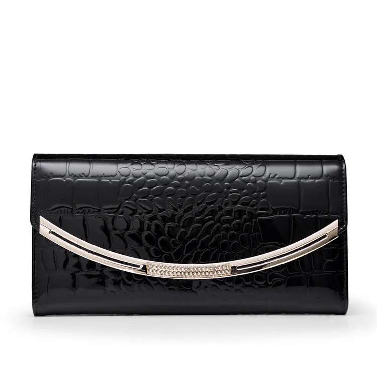 

Free shipping 2016 European and American fashion Ladies genuine leather long style hasp Note Compartment Phone evening bag J40