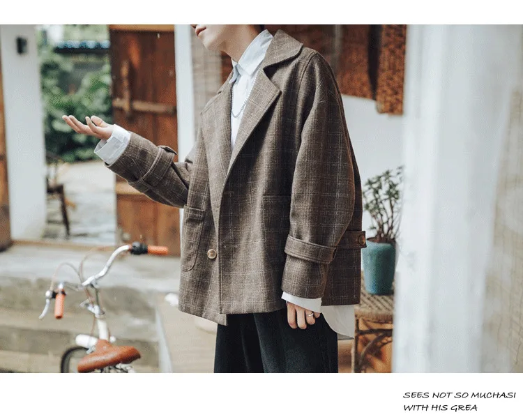 Ретро клетчатое повседневное модное пальто veste homme костюм мужской блейзер masculino английский стиль Лидер продаж
