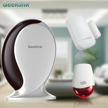 

Geeklink Smart Home IR+RF+WIfi Remote Control Center Security Monitor Alarm Sensor Siren Door Bell work with Alexa Google Home