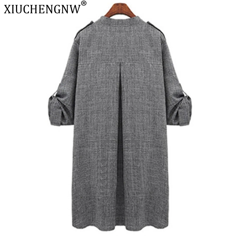 Long Trench Coat Women Clothing Plus Size Coat Loose Cape Womens Tops Blouses Trench Coats Solid Color Office Fashion Fall Wear