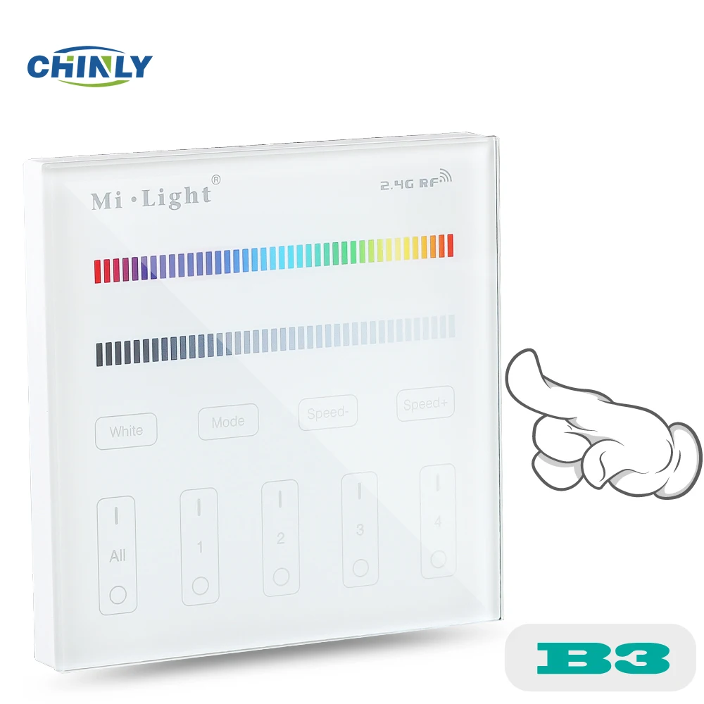 Mi светильник контроллер батареи 4 зоны CCT настенный светодиодный сенсорный переключатель панель дистанционного управления яркость Dim mi ng RGB/RGBW RGB+ CCT