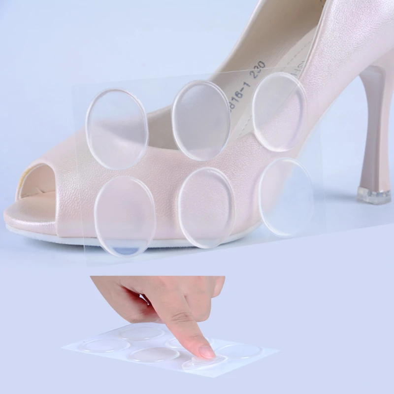 

6PCS/sheet Silicone Insoles Insert Anti Slip Gel Pads Forefoot Protector Heels Rubbing Cushion Pads