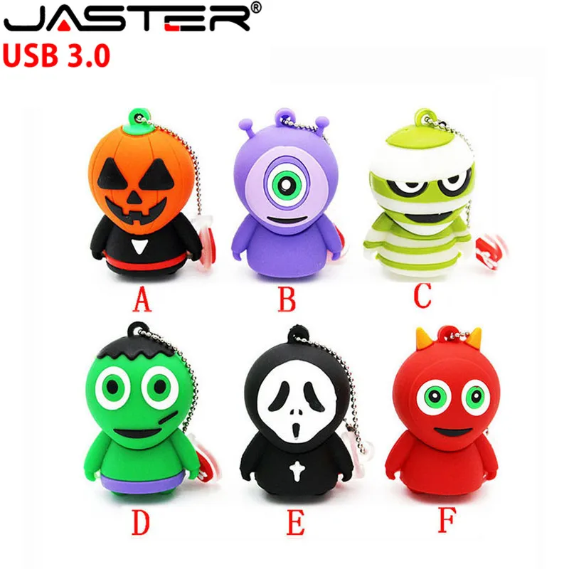

usb flash 64gb 3.0 pendrive silicona fantasma horrible pen drive 32gb 16GB 8GB 4GB pendrive 128gb Merry Christmas/Halloween/Gift