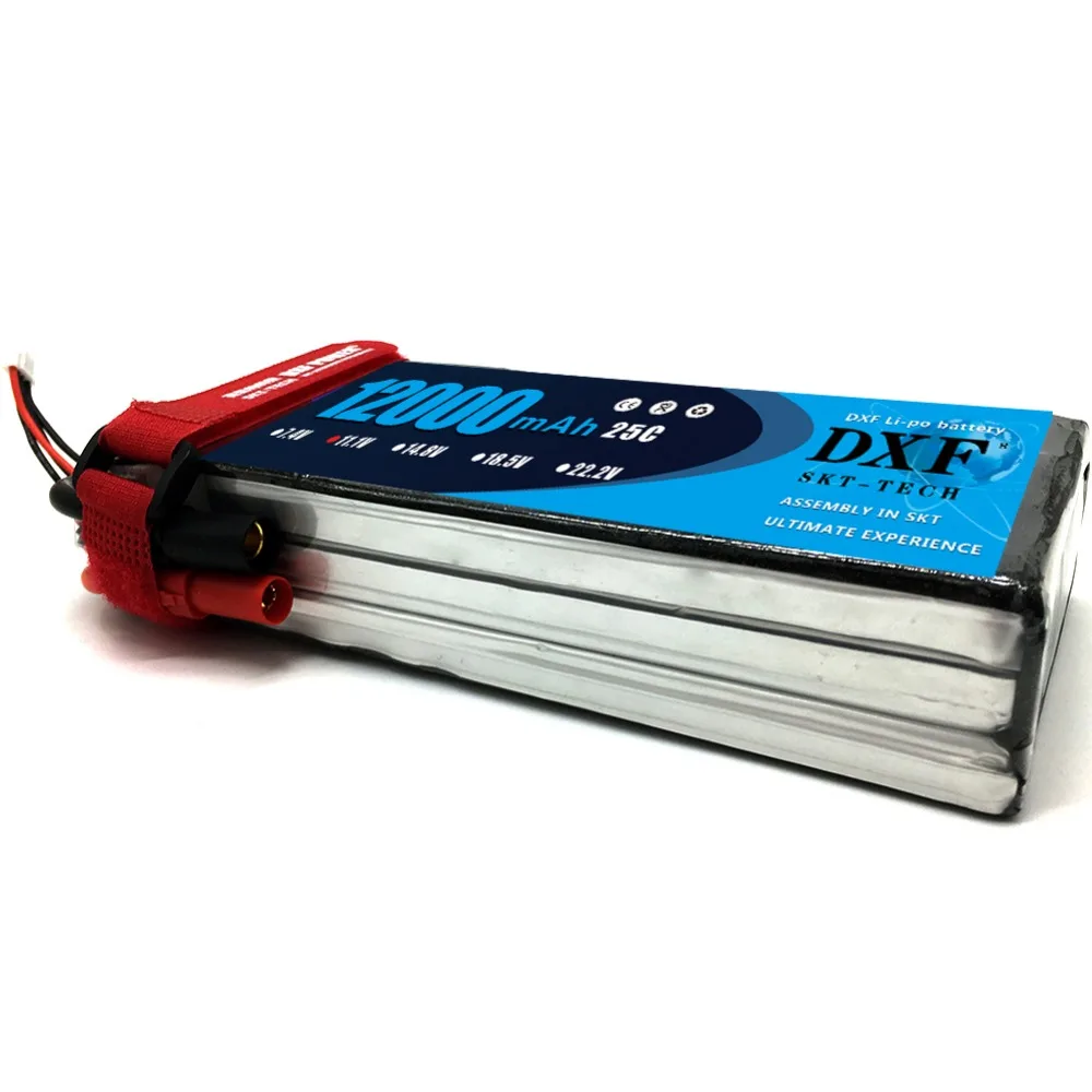 Батарея DXF Lipo хорошего качества 11 1 В 3 с 12000 мАч 25C 50C RC AKKU для самолета вертолета