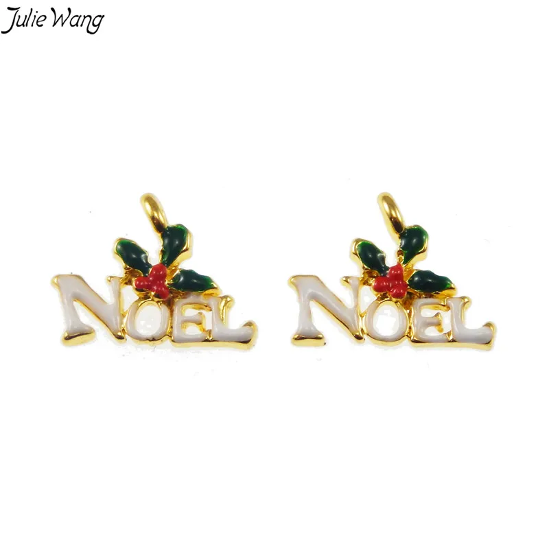 10 шт. новогодние эмалированные Подвески Julie Wang|enamel charms|charming accessoryalloy letters |