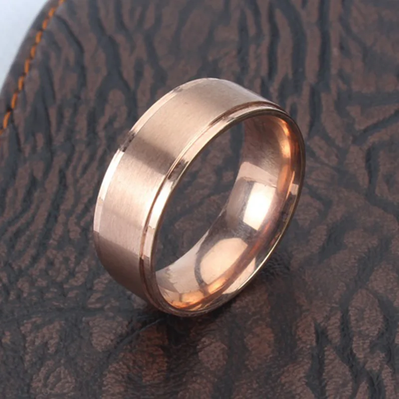 Golden Silvery Carbide Tungsten Engagement Ring 1PC 2018 New Arrival Black Rose Golden Wide Dull Polish Allergy Free Beautiful