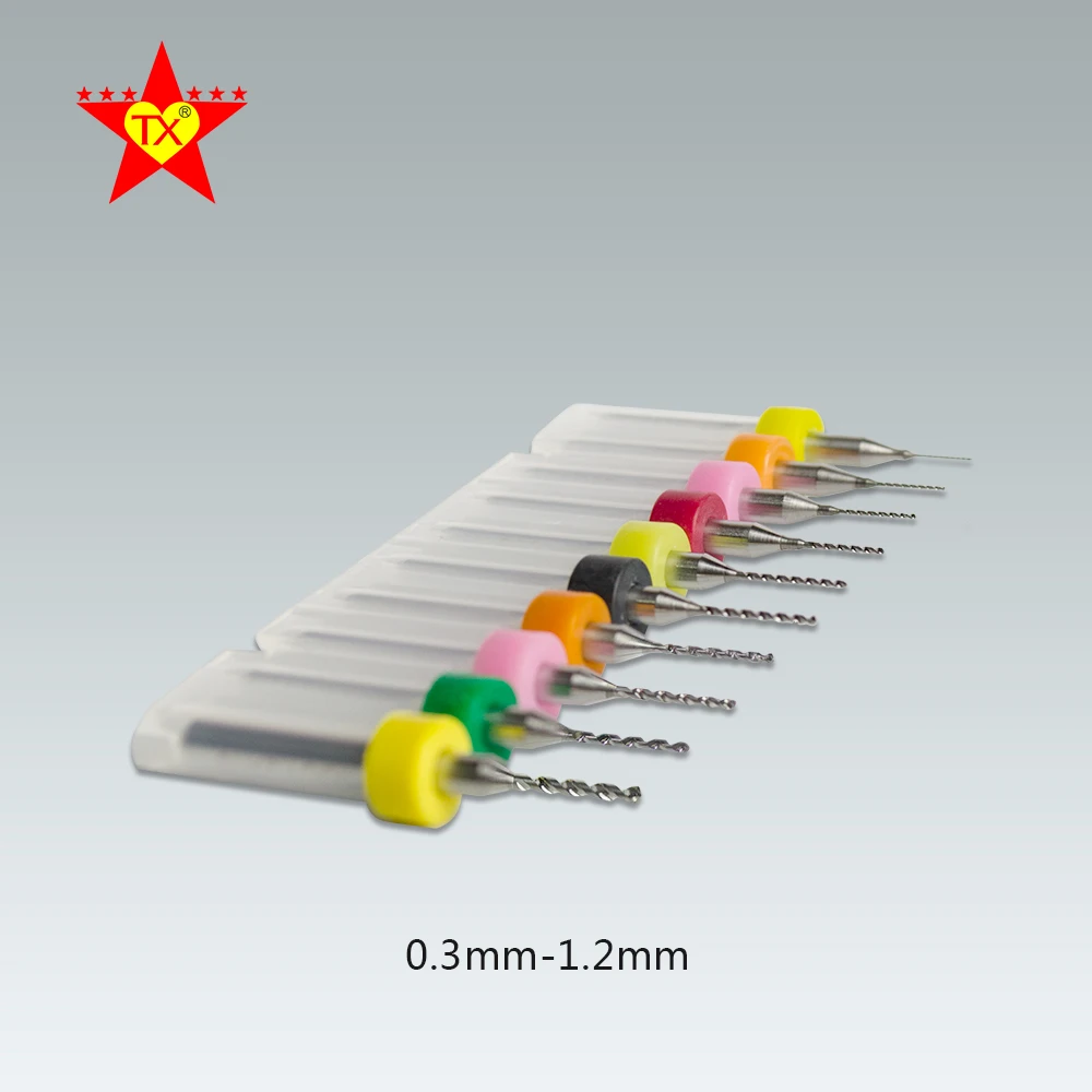 TX 10pcs Mini Tungsten Steel PCB Drill Bit For Metal  1.2mm Woodworking CNC Circuit Board Electric instuments Kit Drill tool set