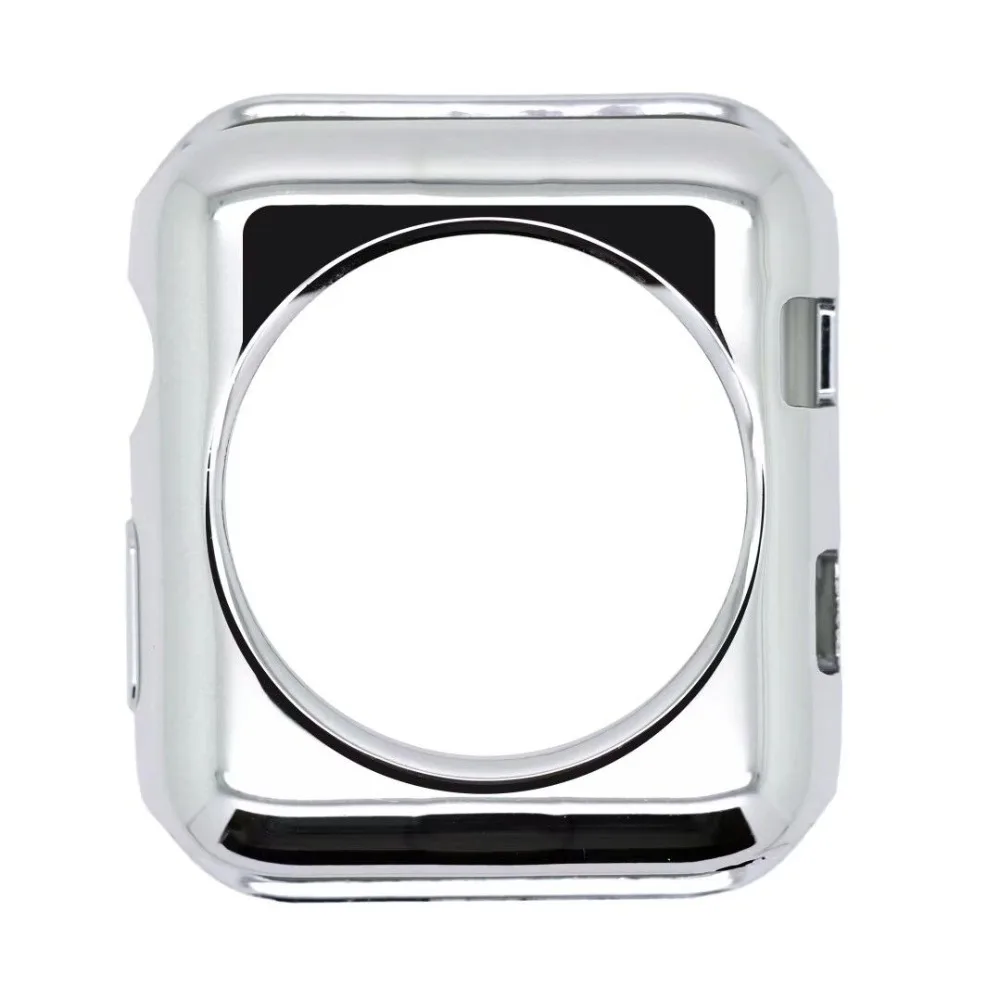 For Apple Watch Case All Series 3 2 1 38mm 42mm Scratch-resistant Soft Flexible TPU Plated Protector Free shipping