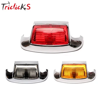 

Triclicks Smoke Red Yellow Lens Motorcycle Front Fender Lights Tip LED Light Classic Mudguard Trim Driving Lights For Harely New