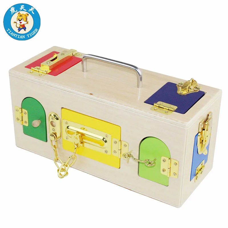 Baby Montessori Sensorial Toys Children Early Education Wooden Toys Preschool Lock Box Baby Montessori Sensorial Toys Children Early Education Wooden Toys Preschool Lock Box