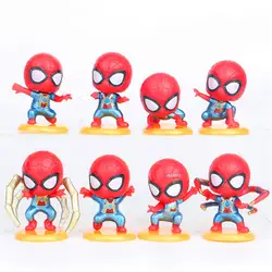8 шт./компл. Человек-паук: Homecoming супергерой паук мальчиков версии ПВХ фигурку Коллекционная модель игрушки OPP 5 см B184
