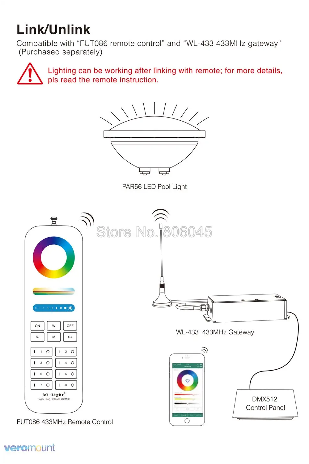 Miboxer PW01 27 Вт RGB+ CCT PAR56 Светодиодный светильник для бассейна IP68 Водонепроницаемый умный светодиодный свет 433 МГц пульт дистанционного управления и приложение Alexa Google Голосовое управление