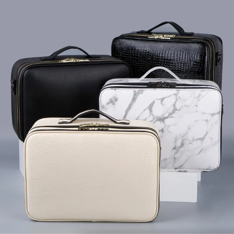 

Professional PU Beauty Cosmetic Cases With Makeup Bag Tattoo Nail Multilayer Toolbox Make up Bags