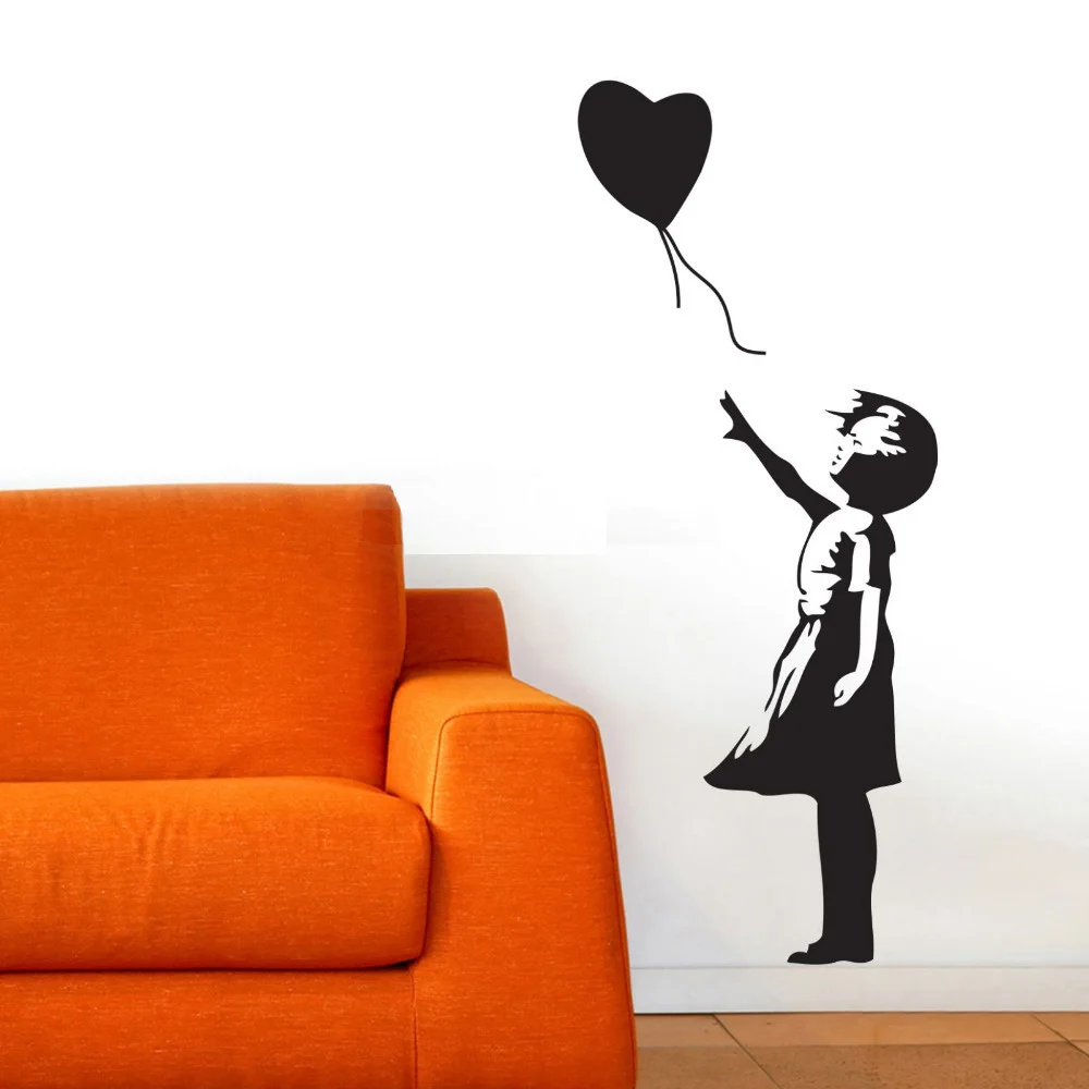 Banksy Girl Large Vinyl Transfer Giant Removable Wall Sticker RA133 