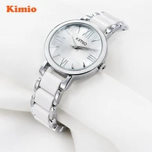 KIMIO Dames Imitation Céramique Résine Bracelet Romain Quartz Montre Femmes Montres Top Marque De Mode De Luxe Wrstwatch montre femme