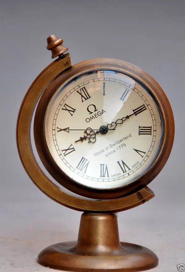 Collectible Decorated Old Shake Table Mechanical Table Clock Inside tagin Desk & Table Clocks