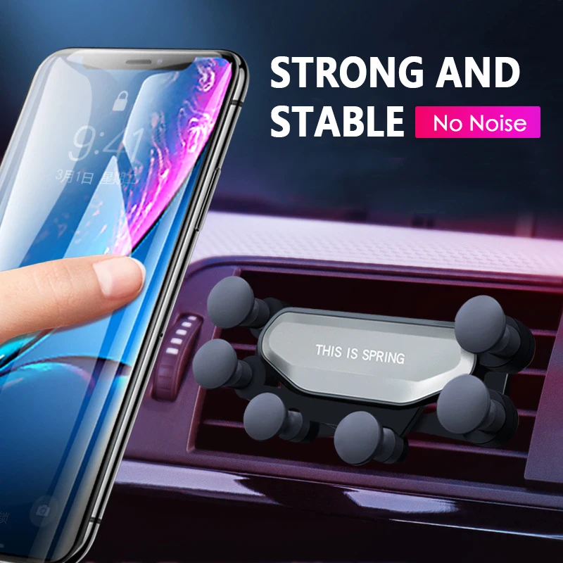 

New Car Phone Holder Car Air Vent Gravity Bracket 7-Point Support Stable GPS Holder Stand for Mobile Phone 3 Colors