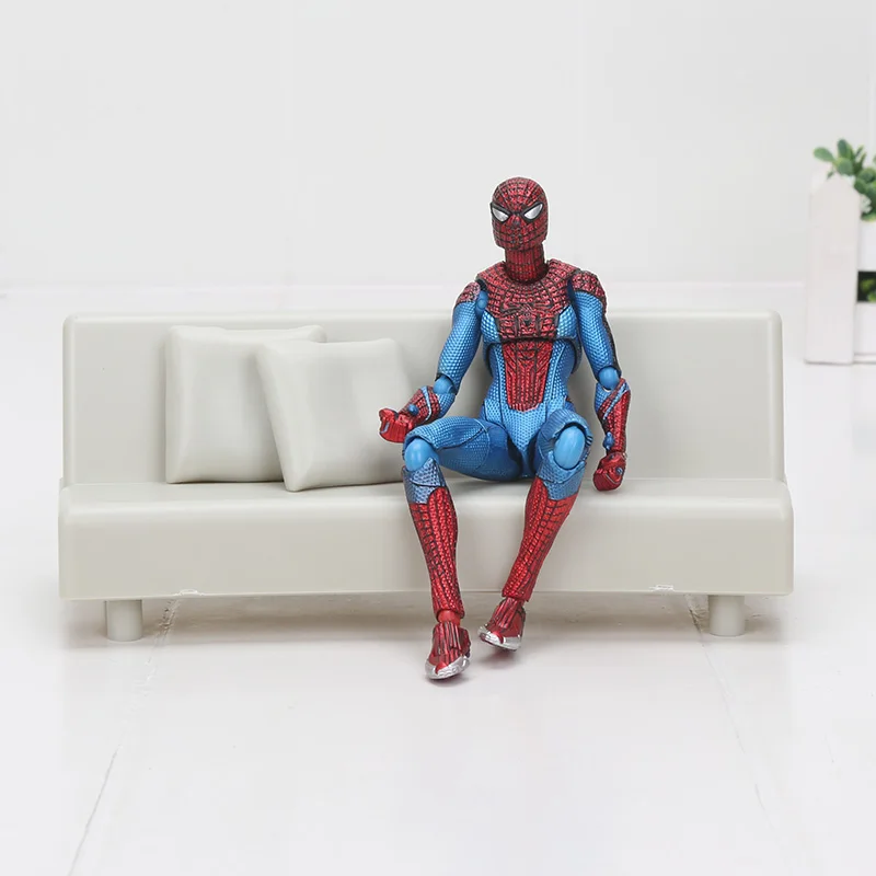 

Spiderman Figma 199 the avengers The Amazing spider man sofa Action Figure superhero Captain America Thor model toys