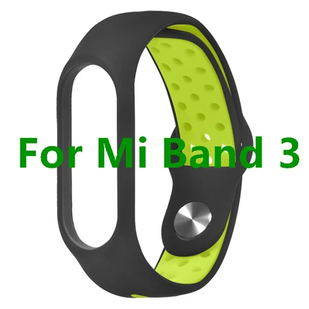 Double Color Mi Band 3 Strap For Xiaomi Mi Band 3 Miband 3 Sport Silicone Bracelet For Xiaomi Mi Band 4 Breathable Watch Band - Цвет: For Mi Band 3
