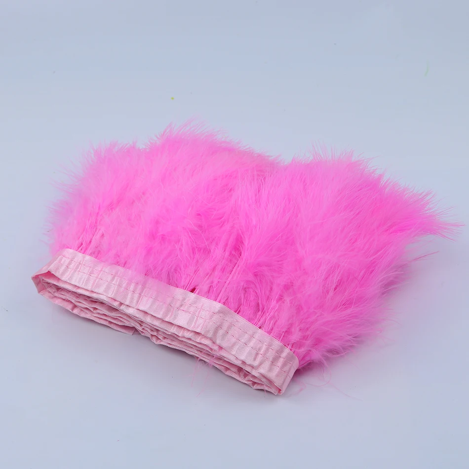 5 PINK marabou feather trims 2