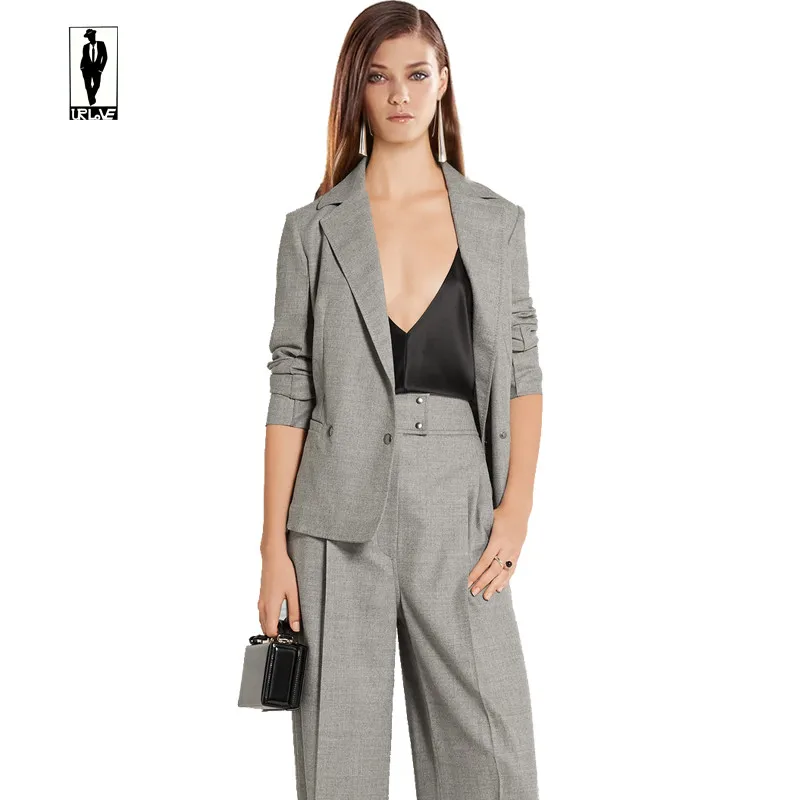 grey formal suit for ladies