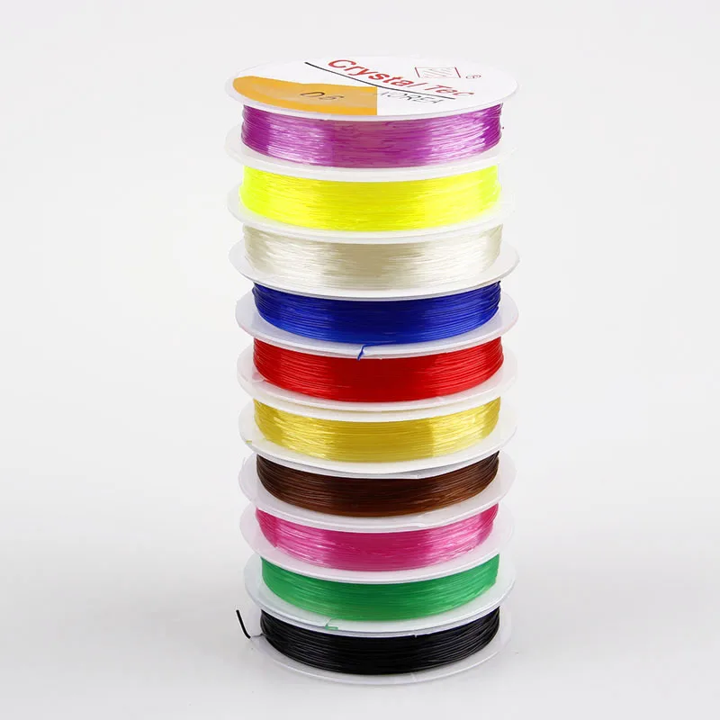 

10 Rolls mix Color Stretch Elastic line 0.6mm Diy Bracelet Braided String Wire String Cord Jewelry Findings