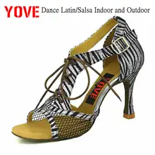 YOVE стиль w145-28 танцевальная обувь Бачата/Сальса крытый и открытый Женская танцевальная обувь