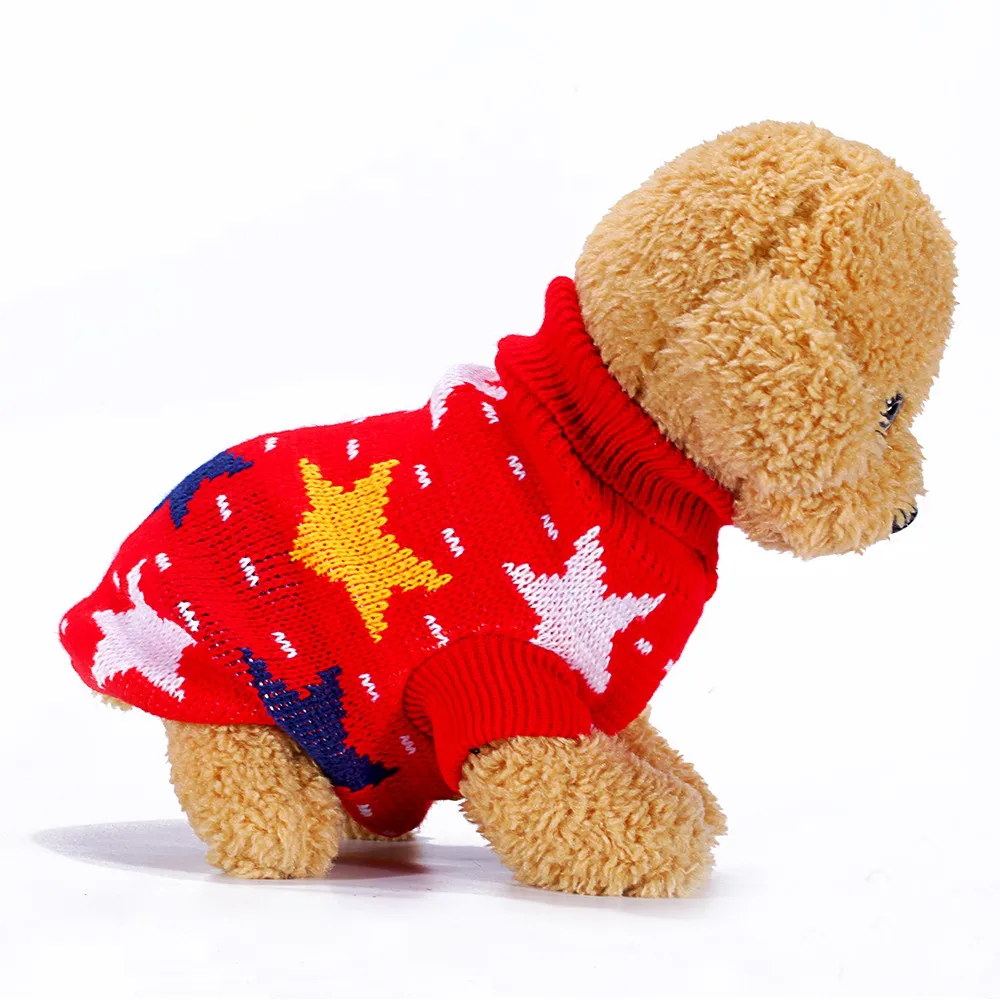 Winter Stars Pet Dog Cat Sweater Warm Knit Dogs Clothing Cats Sweaters Jumper Coat Dog Clothes Cat Sweater Accessories KL0151 (16)