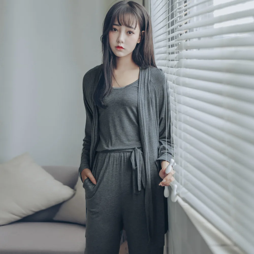 

3pcs Sleeping Clothes Women Pyjama Set Loungewear Women Pajama Top 9669