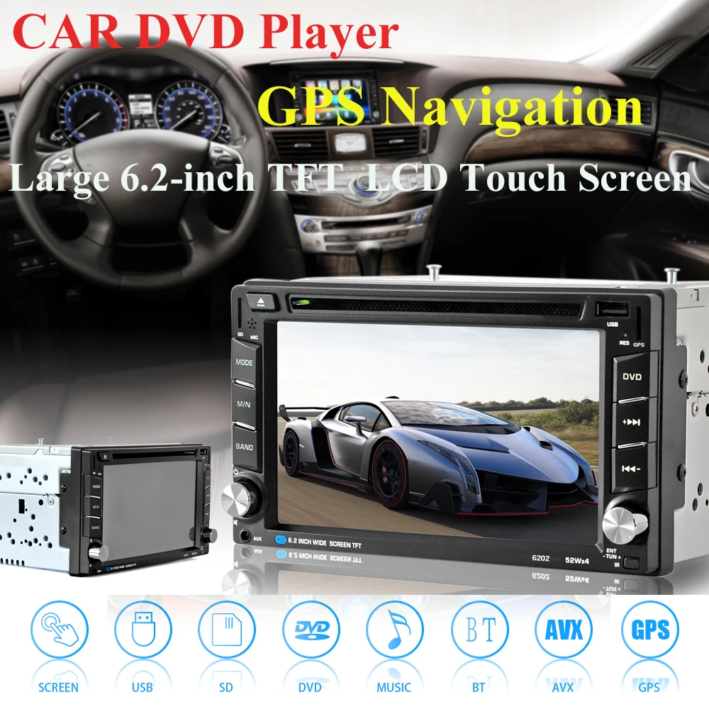 Sale 6.2 inch Autoradio Cassette Recorder Automagnitola 1 DIN Car Radio MP5 Carro Multimidia Player Remote Controller GPS Navigation 3