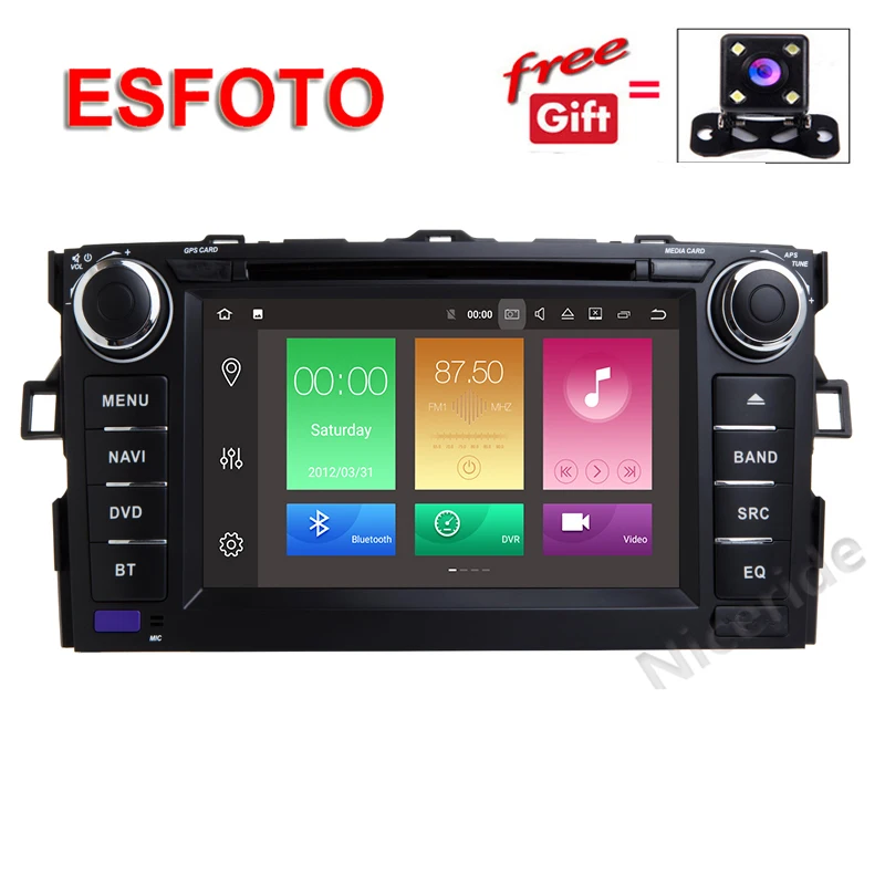 2 Din Автомобильный мультимедийный плеер Android 8 0 автомобильный dvd gps для Toyota corolla