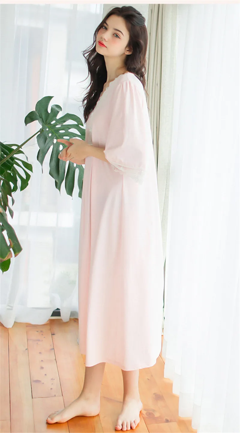 Новое поступление кружева Ночные сорочки трусы элегантные женские платья принцессы пижамы Винтаж домашнее платье вышивка Sleep & Lounge # H3