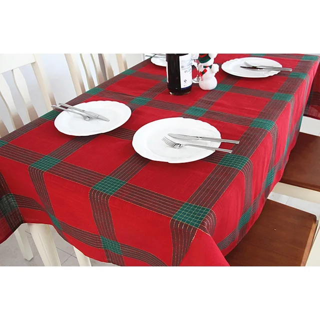 New Arrival Europe Style Por Christmas Tablecloth Rectangular New Arrival Europe Style Por Christmas Tablecloth Rectangular Square Linen Tablecloths Plaid Printed Dustproof Home Decor
