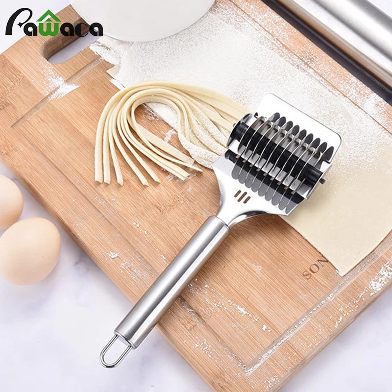

Stainless Steel Pasta Noodle Lattice Roller Docker DIY Dough Cutter Mincer Knife Pasta Spaghetti Noodle Maker Kitchen Tools