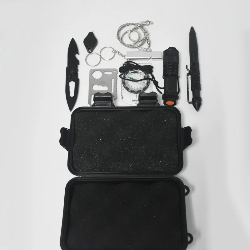 

Multifunction 10 in 1 survival kit Set First aid SOS EDC Emergency self defense box For Camping Travel Survival Gear Tool Kits