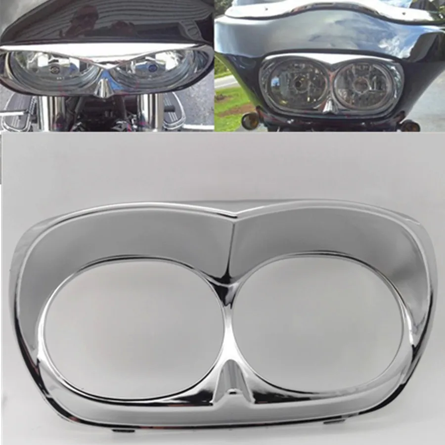 1Pcs Chrome Headlight Bezel Scowl Outer Fairing Fit For Harley Bad Boy