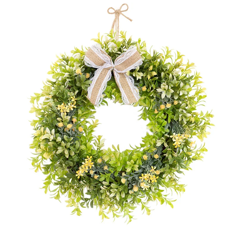 Small fresh simulated green leaf decorative wreaths door decoration