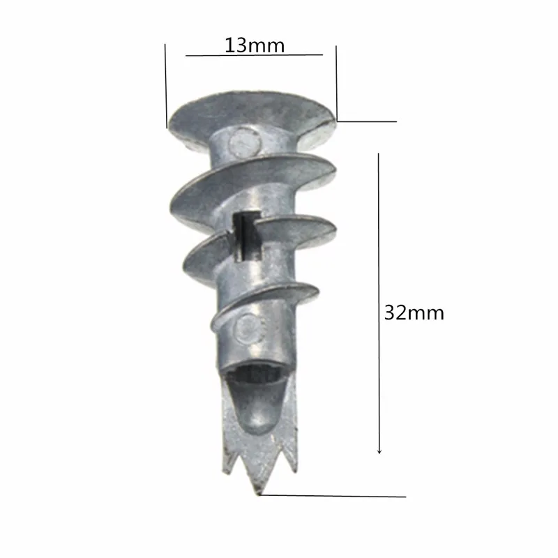 MTGATHER 5 шт. цинкового сплава гипсокартон крепления саморез полости стены скорость анкерные дюбеля включая винты 13 мм x 32 мм Лучшая цена