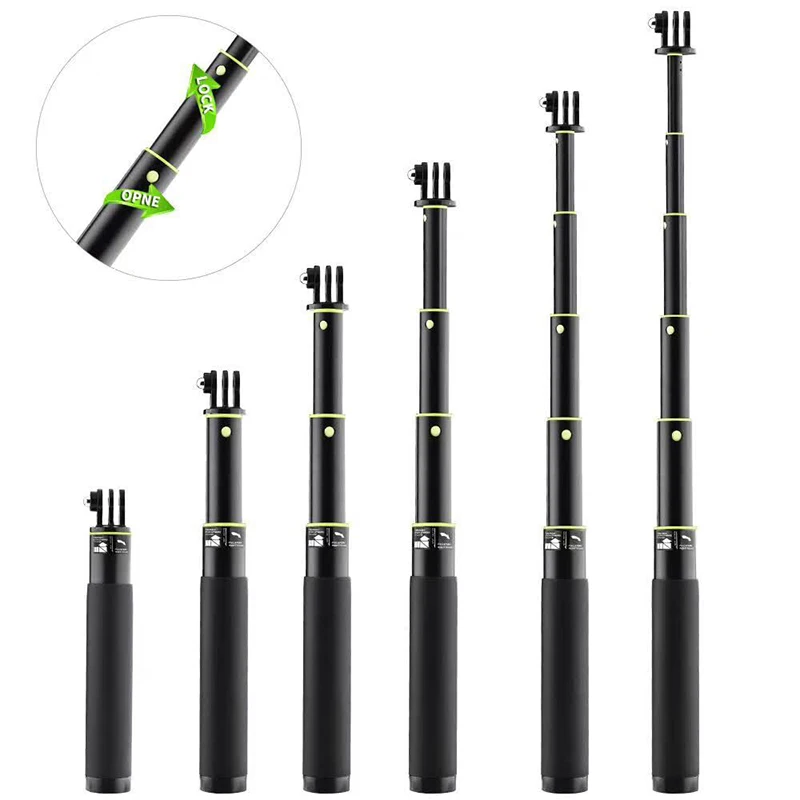 Metal Non-slip Extendable Handheld Selfie Stick Multifunctional Monopod with Remote control clasp for GoPro 5 Camera Accessories (9)