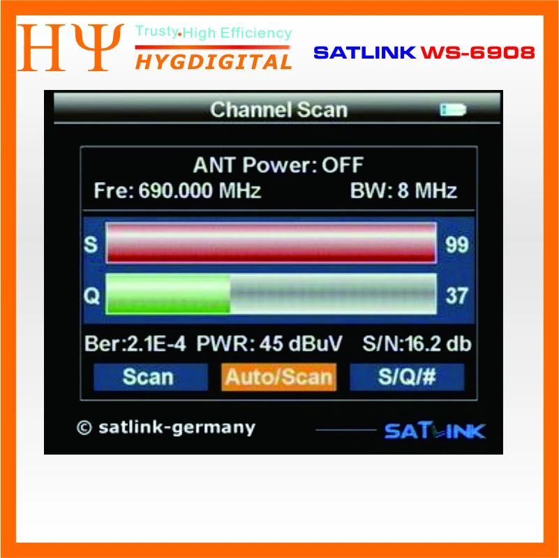 Satlink WS-6908 3,5 ЖК-DVB-S FTA цифровой спутниковый сигнал ws 6908 спутниковый искатель