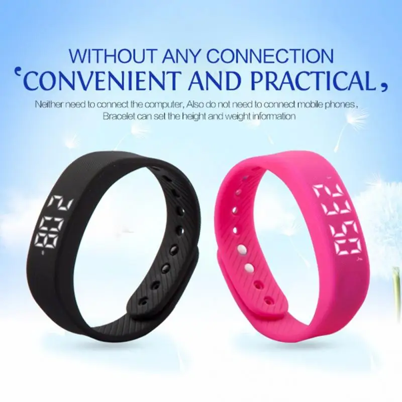 Smart Bracelet Pedometer Activity Tracker LED Display Multifunction Outdoor Sport Fashion Wristband Fitness Watch for Man Woman