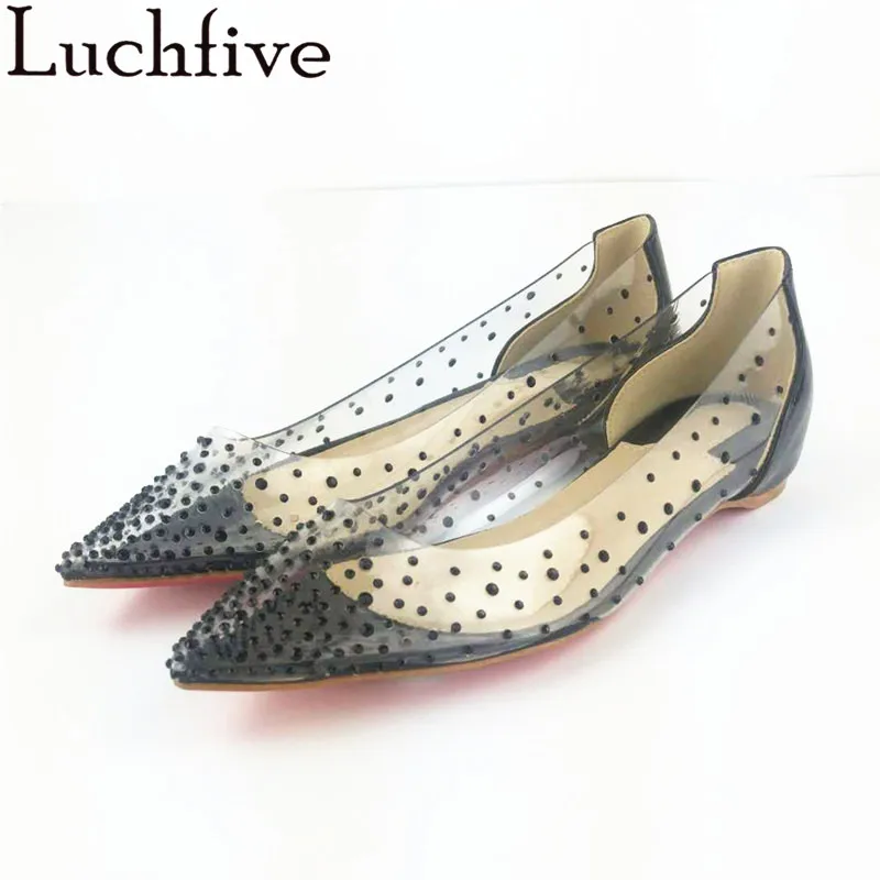 

Luchfive Bling Crystal Sexy Clear Flat Shoes Women Slip-On Runway Flat Single Shoes Party Casual Shoes Woman zapatos de mujer