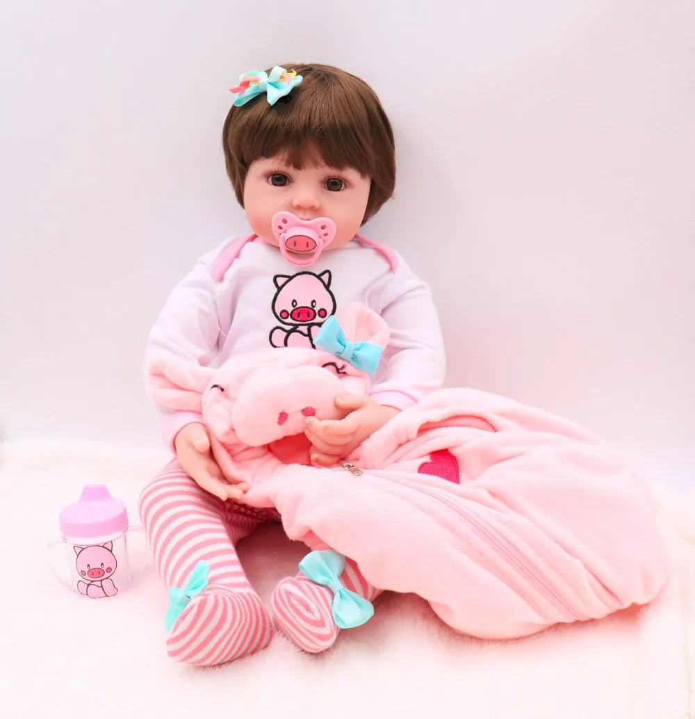 

NPK cutest big eyes 3/4 Silicone Baby Girl Reborn Doll Baby Princess Lovely Bebe gift reborn Boneca Alive Bedtime Partners toy