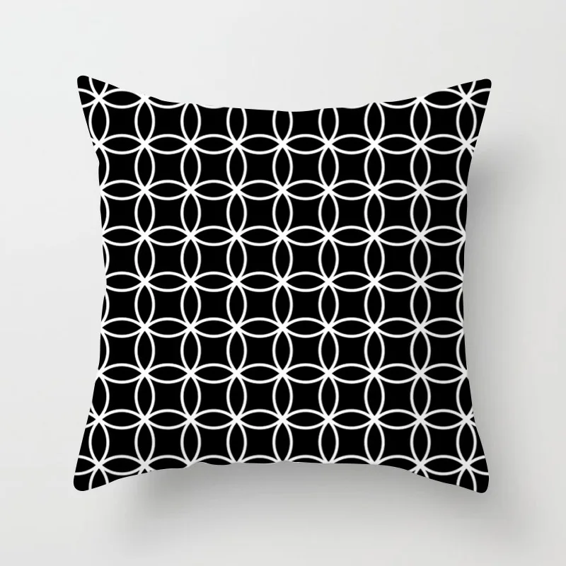 Современные скандинавские черно-белые наволочки с геометрическим принтом для дивана/автомобиля/сиденья, поясные наволочки, квадратная наволочка 16,9x16,9 дюймов